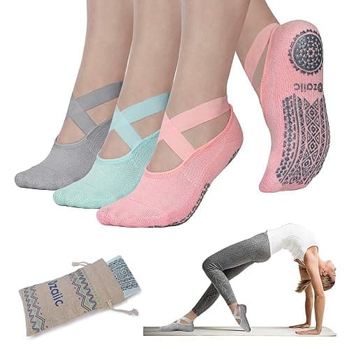 Ozaiic Pilates Socks for Women Non Slip Grip, Yoga Socks with Grippers for Barre, Hospital, Ballet, Dance, Barefoot Workout - Image 1
