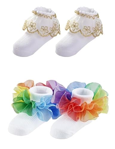 PrinceSasa Little Baby Girl Princess Lace Ruffles Socks Set thumbnail 6