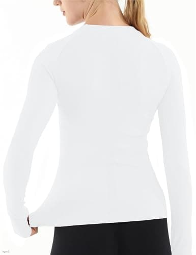 MathCat Seamless Workout Shirts for Women Long Sleeve Yoga Tops Sports Running Shirt Breathable Athletic Top Slim Fit thumbnail 2
