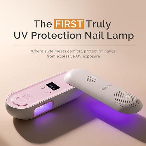 MelodySusie Compact Cordless UV Nail Lamp, P-PLUS20F with Innovative Rotatable Panel & UV Protection Design, Rechargeable UV Light Cures All Gels, Especially Rhinestone Glue & Liner Gel Polish Pink thumbnail 2