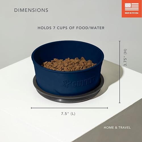 GUNNER navy travel dog bowl w spill-proof lid thumbnail 3