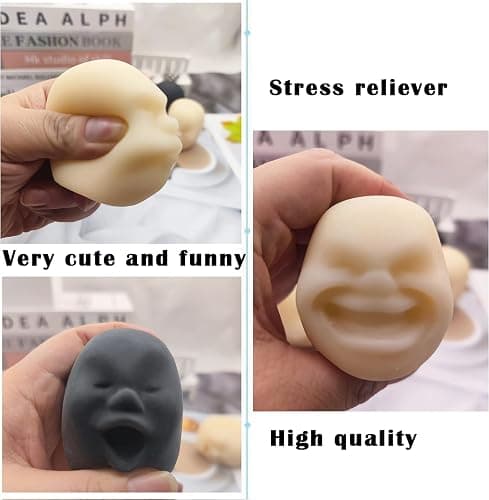 Squishy Fidget Sensory Stress Human face Toys for Adults Teens Kids,Decompression Anxiety Relief Toy,Funny Gift for Birthday,Christmas,Stocking Stuffer Gift thumbnail 3