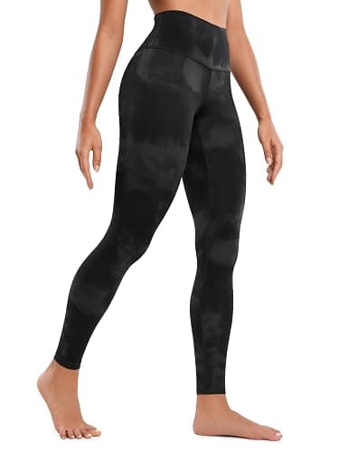 CRZ YOGA Butterluxe High Waisted Lounge Leggings 28'' - Workout Yoga Pants for Women Buttery Soft - Small - Black Tie Dye Flowers - Image 1