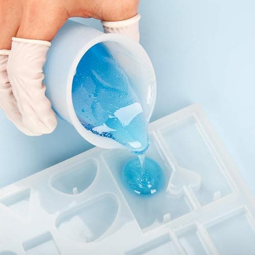 Silicone Resin Measuring Cups Tool Kit- Nicpro 250 & 100 ml Measure Cups, Silicone Popsicle Stir Sticks, Pipettes, Finger Cots for Epoxy Resin Mixing, Molds, Jewelry Making, Waxing, Easy Clean thumbnail 2