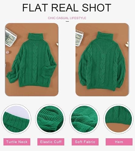 Dokotoo Womens Turtle Neck Sweater Fashion 2025 Loose Casual Cozy Chunky Pullover Tops thumbnail 4