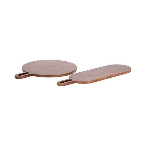 Kate and Laurel Staven Transitional Two-Piece Serving Boards Set, 7 x 22 and 14 x 18, Walnut Brown, Modern Food-Safe Charcuterie Boards from Solid Mango Wood for Use as Kitchen Countertop Décor thumbnail 7