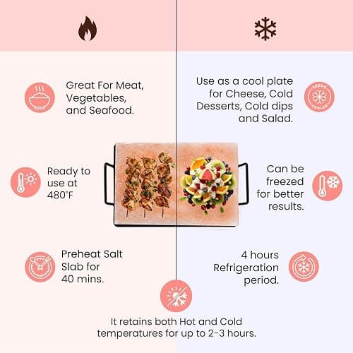 POHS Himalayan Salt Block For Grilling, Searing, Cooking, BBQ, Himalayan Salt Slab with Premium Quality Metal Holder 12x8x1.5 Inches thumbnail 5
