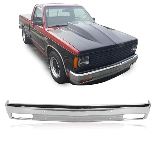 CarPartsDepot Front Bumper Face Bar Chrome Steel Compatible With 1982-1990 Chevrolet S10 Compatible With 1982-1990 GMC S15 GM1002365 - Image 1