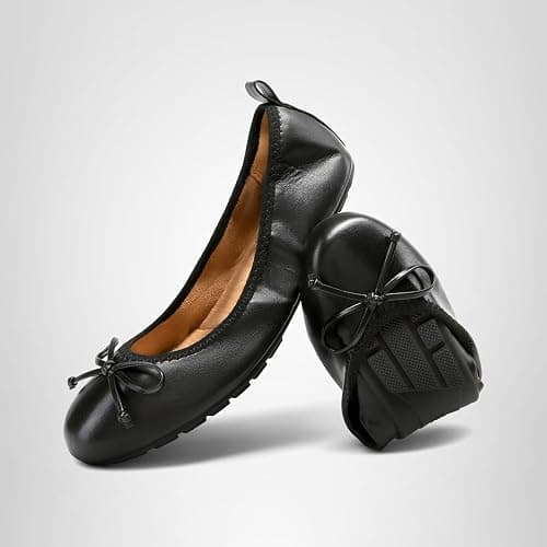 DREAM PAIRS Women's Foldable Bowknot Ballet Flats | Light Weight, Slip-On Dress Shoes, Round Toe, Offer all-day comfort for long walking, standing, dancing thumbnail 9