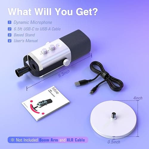FIFINE AmpliGame AM8W XLR/USB Gaming Microphone for Streaming Podcasting | Dynamic PC Computer RGB Mic, with Gain Knob, Mute Button, Monitoring Jack, for Gamer Recording Video Creation, White thumbnail 7