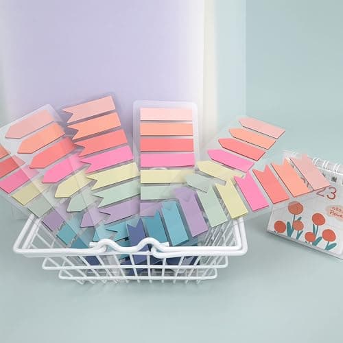 Temiary 1200 Pieces Transparent Sticky Index Tabs, Page Markers for Annotating, Translucent Morandi Arrow Flag Tab for Bookmarks Bible Tabs Notebook School Supplies thumbnail 2