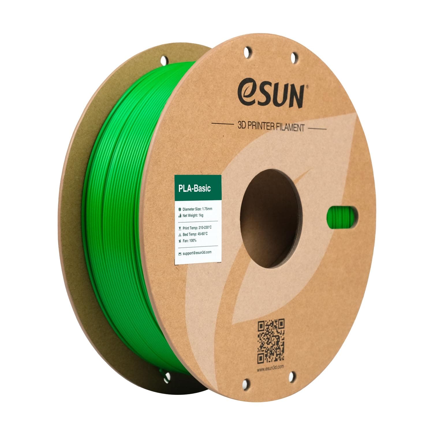 eSUN PLA Filament 1.75mm, PLA Base 3D Printer Filament Size Accuracy +/- 0.05mm, 1KG Spool (2.2 LBS) Fast PLA Filament for 3D Printers, Green - Image 1
