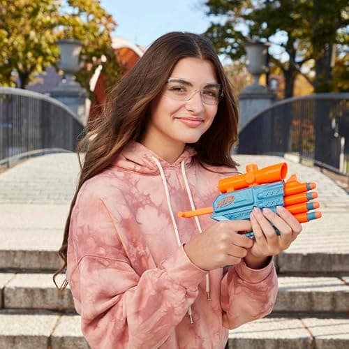 Nerf Elite 2.0 Prospect QS-4 Blaster, 8 Official Nerf Elite Darts, 4-Dart Blasting, Nonremovable Targeting Scope, Pull-Back Priming thumbnail 7