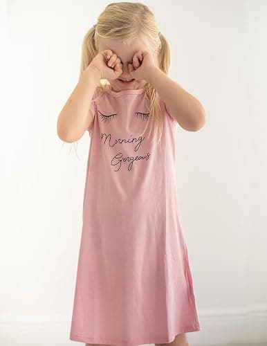 Arshiner Girls Nightgowns Summer Soft Cute Cartoon Print Pajama Sleep Dress for Kids 4-12 Years thumbnail 7