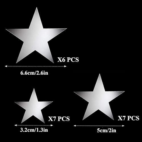 20 Stück 3D Acryl Sterne Abziehbilder Spiegel Wandaufkleber Wandtatto Effekt Aufkleber Sofa Hintergrund Wanddeko TV für Schlafzimmer Wohnzimmer Badezimmer Kinderzimmer Dicke 1mm thumbnail 3