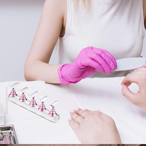 Blulu 2 Sets Nail Stand for Press on Acrylic Nails Display Practice Magnetic Fake Nail Holder for Painting Nails for False Fingernail Manicure Tool Home DIY Salon Supplies(Pink) thumbnail 2