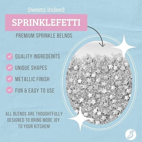 Sweets Indeed Sanding Sugar Crystals for Baking & Decorating, 5.11 oz (Silver Galaxy) thumbnail 2