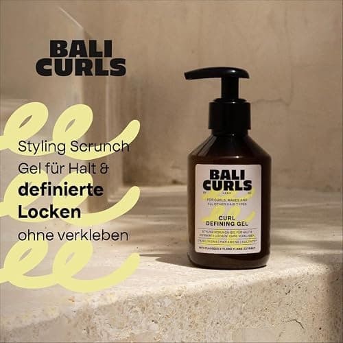BALI CURLS Curl Defining Gel – Definierendes Locken Gel mit Leinsamen- und Ylang-Ylang-Extrakt – Veganes Lockengel für geschmeidige und definierte Curls – Lockenpflege für Naturlocken – 150ml thumbnail 2