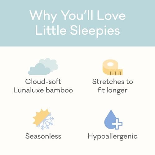 Little Sleepies Pajamas for Baby Boys & Girls, Viscose from Bamboo Baby Pajamas, Sleepers, 2-Way Zipper PJs thumbnail 4