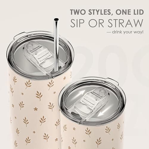 SANDJEST Botanical Tumbler 20oz, Stainless Steel Travel Cup with Lid, Insulated Coffee Mug, Botanical Gifts for Women Girls Friends Sisters on Birthday Christmas thumbnail 6