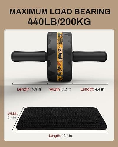 VINSGUIR Ab Roller Wheel, Abs & Core Workout Equipment for Home Gym with Knee Pad Accessories, Abdominal Wheel for Full-body Strength Training thumbnail 5