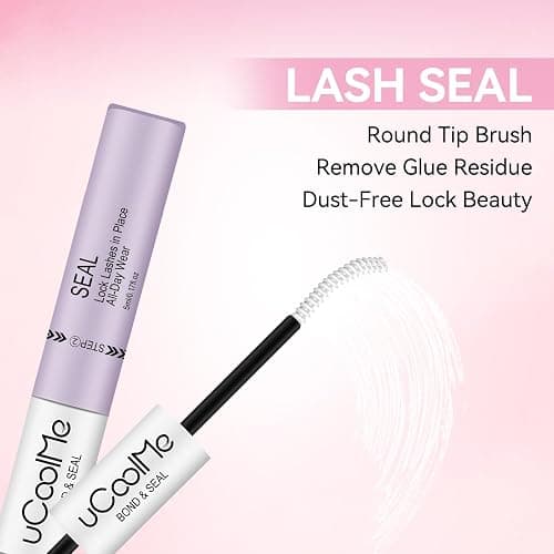 Lash Bond and Seal uCoolMe Waterproof for Lash Clusters 144Hours Super Hold Long-Lasting Non-Irritating Eyelash Glue for DIY at Home(Black Bond,10ML) thumbnail 7