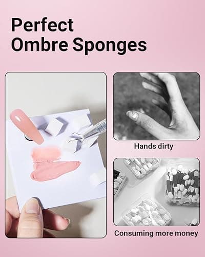 Hasakhi 200Pcs Nail Sponges for Ombre, Soft Nail Art Sponges With Grabbing Pen , Manicure Nail Art Tools, Blooming Nails,Nail Tech Must Have Nail Accessories Supplies for Home and Salon thumbnail 6