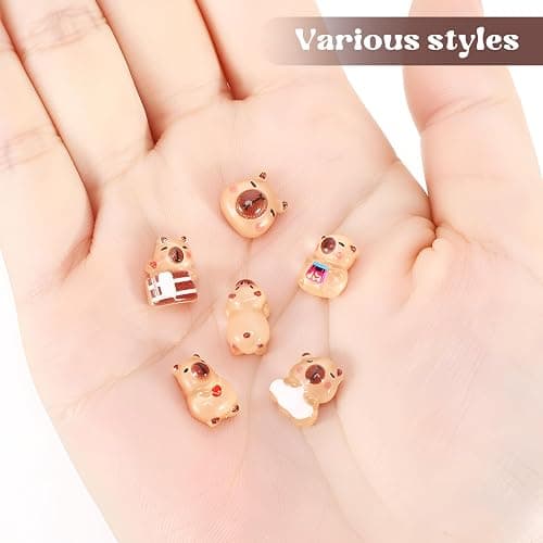 GGSTDDUP 200 Pcs Mini Resin Capybara Random Tiny Capybara Figurines | Miniature Animal Figurines for DIY Cake Decoration Ornaments Crafts Moss Landscape thumbnail 6