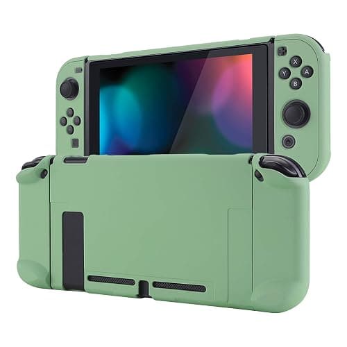 eXtremeRate PlayVital Back Cover for Nintendo Switch Console,Joycon Handheld Controller Separable Protector Hard Shell,Dockable Protective Case for Nintendo Switch - Matcha Green (NOT for Switch 2) - Image 1