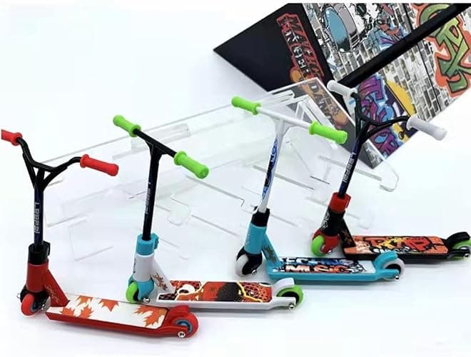 Jizlan 4Pcs Professional Finger Scooter Toy Alloy Metal for Use Fingerboard Obstacles Fingerboard Parks and Competitions, Skateboards Finger Boards, Alloy+Plastic thumbnail 6