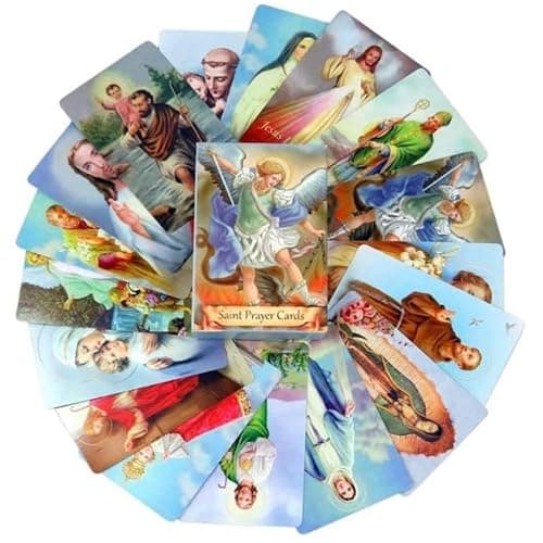 Pack of 54 Assorted Holy Cards with Prayers and Catholic Saints - Image 1
