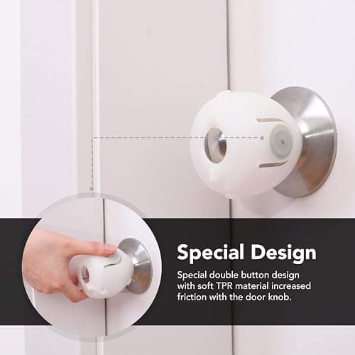 Mom's Choice Gold Awards Winner - EUDEMON 4 Pack Baby Safety Door Knob Covers Door Knob Locks(not Suit for All Door knobs) thumbnail 4