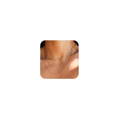 CONRAN KREMIX Waterproof Gold Necklace Layered Necklaces for Women Non Tarnish,18k Gold Plated Stainless Steel Dainty Stack Thin Chain Necklace Set for Women Gifts Jewelry - Image 1
