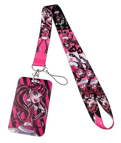 TCB Creations Monster Cartoon High Draculauras Themed Lanyard with ID Holder Keychain - Image 1
