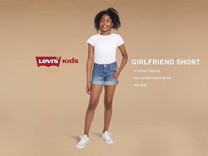 Levi's Girl's Girlfriend Fit Denim Shorty Shorts thumbnail 6