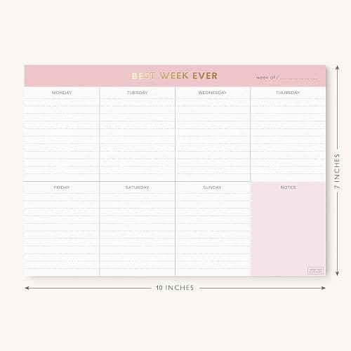 Sweetzer & Orange Weekly To Do List Pad. Gold Foil 7 days Planner with Daily Roadmap Agenda Squares. 7x10” Day Workbook 2025 - Student Blueprint, Work Manual, and Checklist Note Pad thumbnail 3