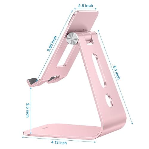 OMOTON Adjustable Tablet Stand for Desk, Upgraded Longer Arms for Greater Stability, T2 Tablet Holder with Hollow Design for Bigger Sized Phones and Tablets Such as iPad Pro/Air/Mini, Rose Gold thumbnail 4