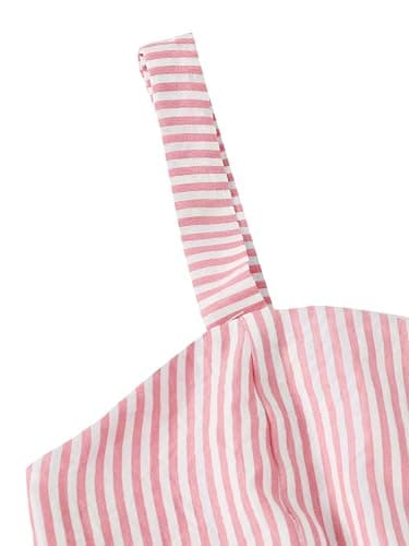 SweatyRocks Women's 2 Piece Outfits Summer Sleeveless Tie Back Crop Cami Top and Shorts Set thumbnail 4