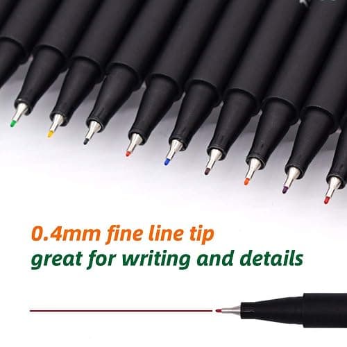 TWOHANDS Fineliner Pens, Fine Point, Note Taking Pen, 0.4mm Fine Tip Markers for Journaling, Writing, Drawing, Comics, Coloring Books, 24 Colors, 902171 thumbnail 2