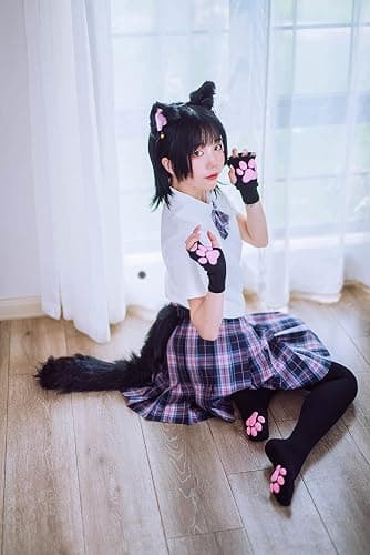 HOMEGYMFREE Cute Cat Paw Mittens Gloves, Kawaii Cat Cosplay Kawaii Soft 3D Toes Beans Fingerless Cat Claw Paws Pad Sleeve thumbnail 5