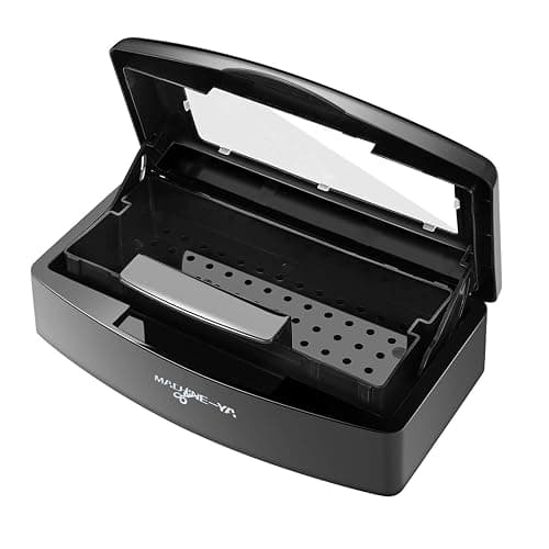 Machine-Ya Plastic Sterilizing Tray,sterilization box,nail art tool sterilizer tray, Sterilizer Tray Box Nail Art Salon Sterilizing Too（black） - Image 1