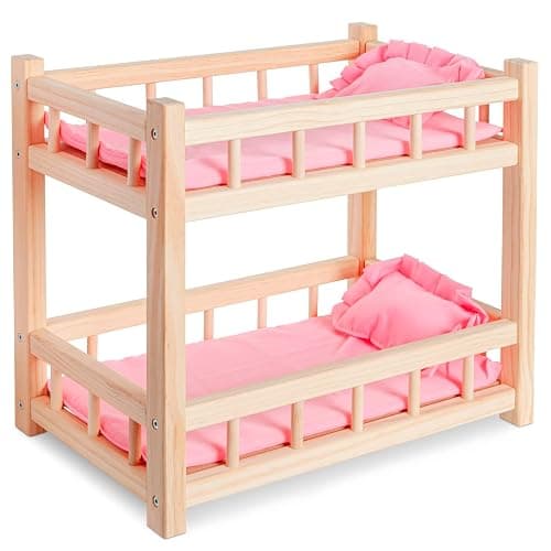 Wooden Doll Bunk Bed For Up To 14" Dolls - Great gift, perfect doll accessory - Image 1