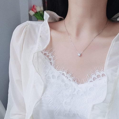 JeeweLife Sterling Silver Cubic Zirconia Necklace Birthday Gifts for Women (7-80th Birthday Gifts) - 20th thumbnail 2