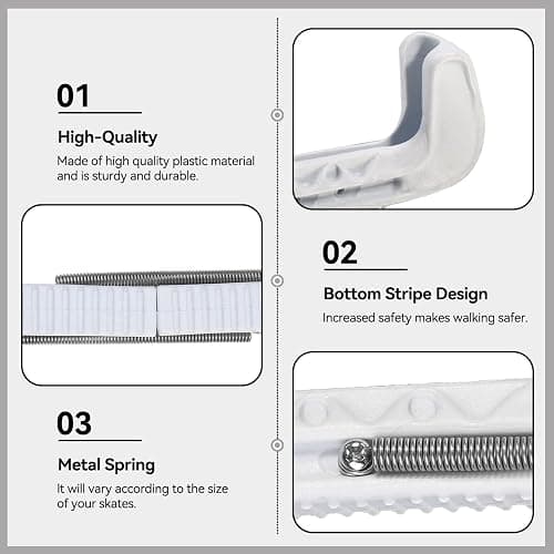 Cyrank 1 Paar Sport Hockey Blade Guards, Eishockey Skate Blade Guards Kunststoffabdeckung mit Spring Ice Skating Protector für Kinder Erwachsene Eiskunstlaufschuhe thumbnail 7