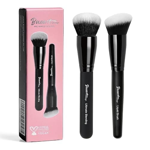 Bueart Design Ultimate Blending makeup Brush with Liquid Blush brush Ideal For Applying & Blending liquid Cream Foundation,Bronzer & Blush mineral powder, Soft, Dense Bristles, Vegan & Cruelty-free,M9 - Image 1