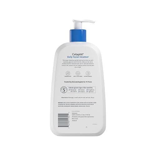 Cetaphil Face Wash, Daily Facial Cleanser for Sensitive, Combination to Oily Skin, 20 oz, Gentle Foaming, Soap Free, Hypoallergenic thumbnail 8