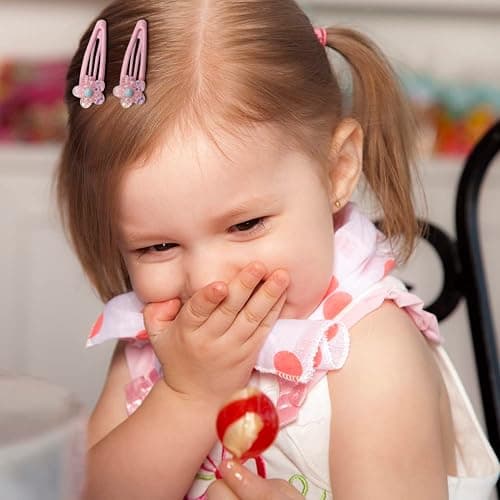 20 Pcs Cute Pink Flower Metal Snap Barrettes and Hairpins for Little Girls Kids Children thumbnail 4