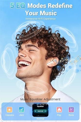 Wireless Earbuds, Bluetooth 5.4 Headphones, True ANC Active Noise Cancelling in Ear Buds with Smart Touchscreen Case, 60H Playtime for Sports & Working, Bass Stereo Sound for iPhone/Android-Beige thumbnail 3