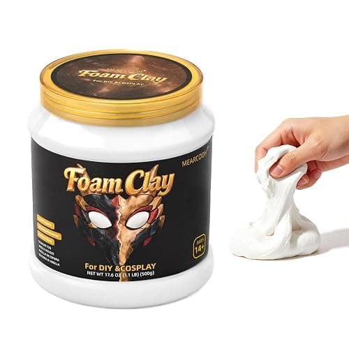 MEARCOOH Modeling air Dry Foam Clay White Cosplay Magic Clay 500g (17.6oz) | Professional High Density No-sticky and Non-toxic air foam clay for Adult DIY Craft Halloween Cosplay - Image 1