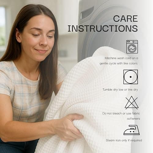 GOTS Certified 55"X60" Throw 100% Organic Cotton Waffle Blanket-Light Rose | Premium Waffle Blankets & Throws for Bed, Throw Blanket for Couch, Modern & Cozy Blanket, All Season, Comfy and Soft Blankets thumbnail 7
